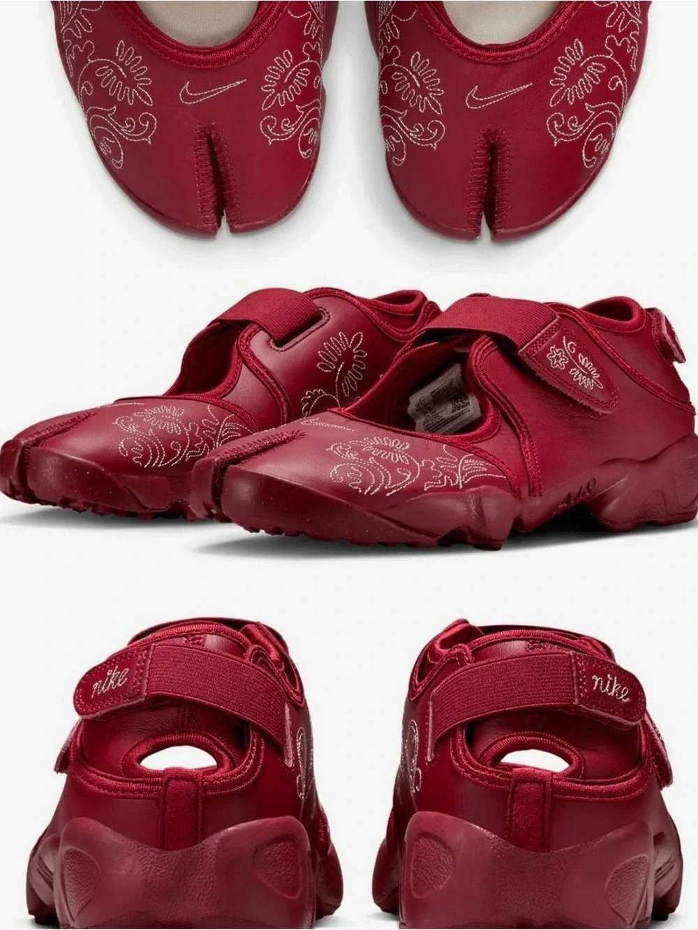 Women's Nike Air Rifts burgundy
